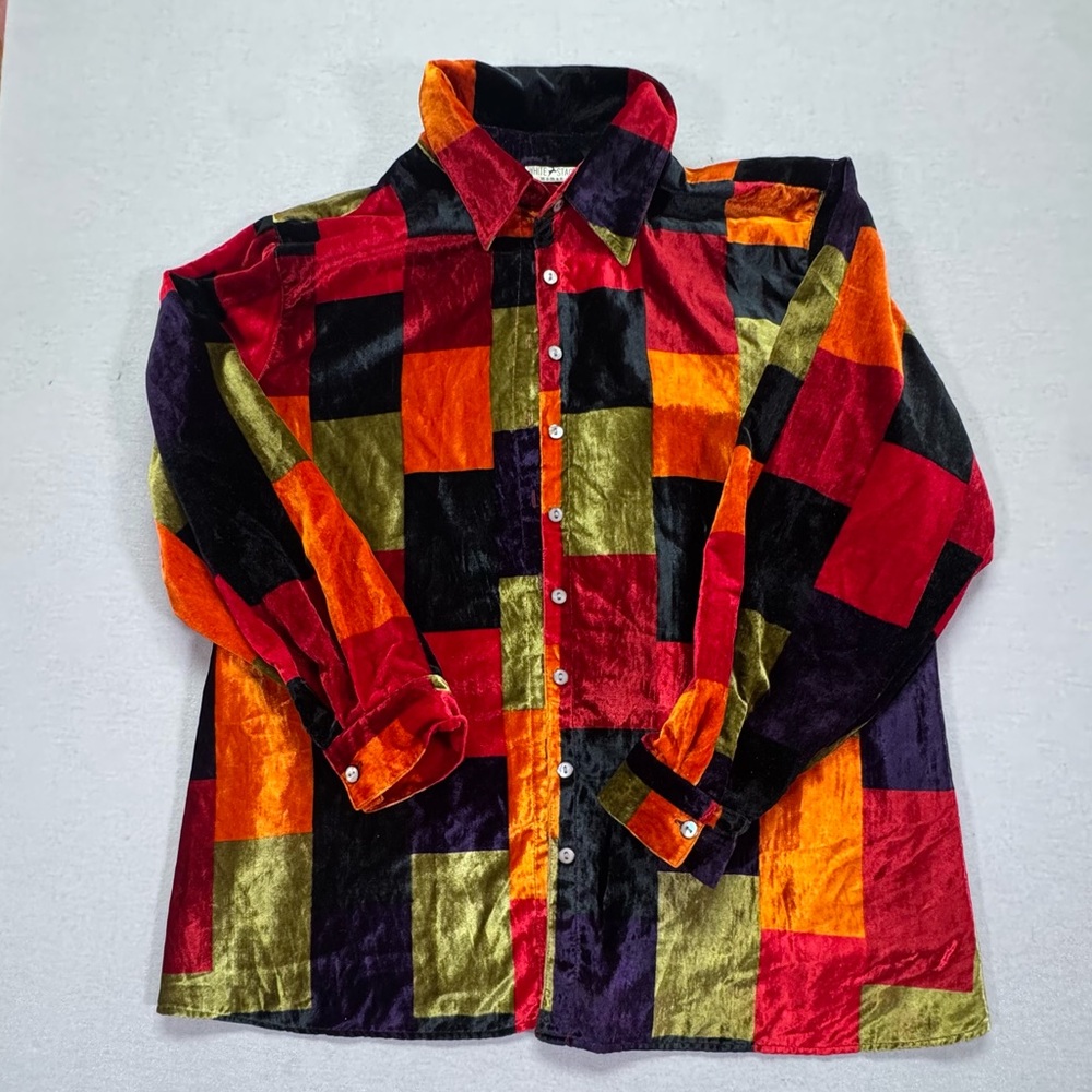 White Stag Vibrant Patchwork Button Down Shirt - image 1